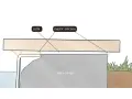 Schéma montrant la dalle béton et la margelle piscine, avec indications de colle et mastic silicone.
