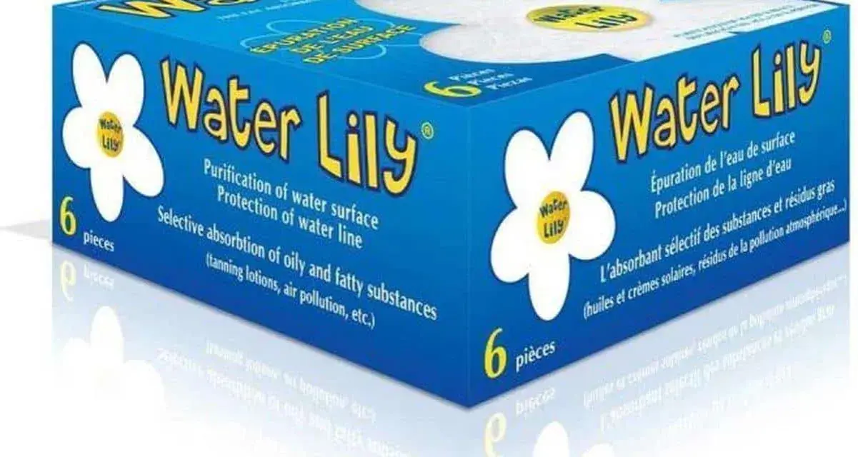Boîte de 6 "Water Lily", des absorbants poreux pour purifier l'eau et protéger la ligne d'eau.