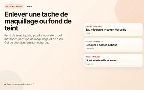 Comment enlever une tache de fond de teint : astuces pour maquillage liquide, poudre ou crème sur col, écharpe.