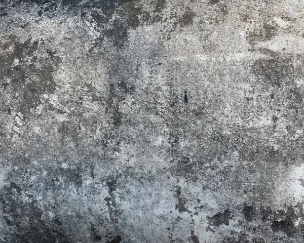 Texture d'une vieille dalle de béton, marquée par le temps et le salpêtre.