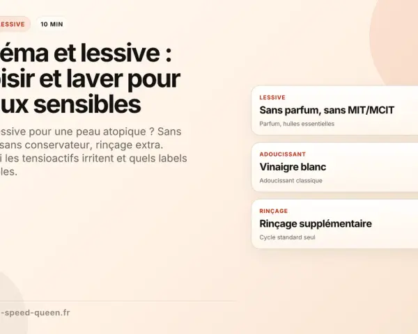 Conseils pour choisir une lessive adaptée à l'eczéma et aux peaux sensibles. Recommandations pour un lavage doux et efficace.