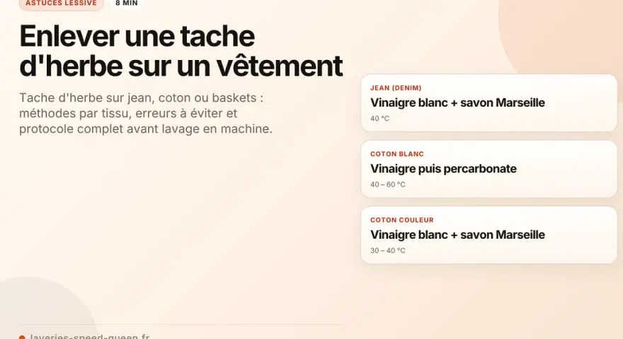 Comment enlever l'herbe sur un jean : astuces pour jean, coton, baskets. Vinaigre blanc et savon de Marseille pour le jean.