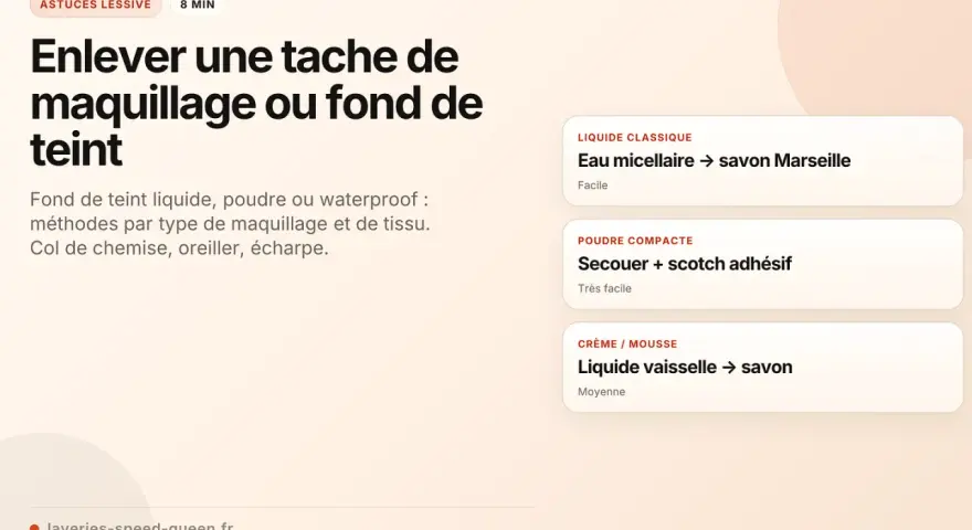 Comment enlever une tache de fond de teint : astuces pour maquillage liquide, poudre ou crème sur col, écharpe.
