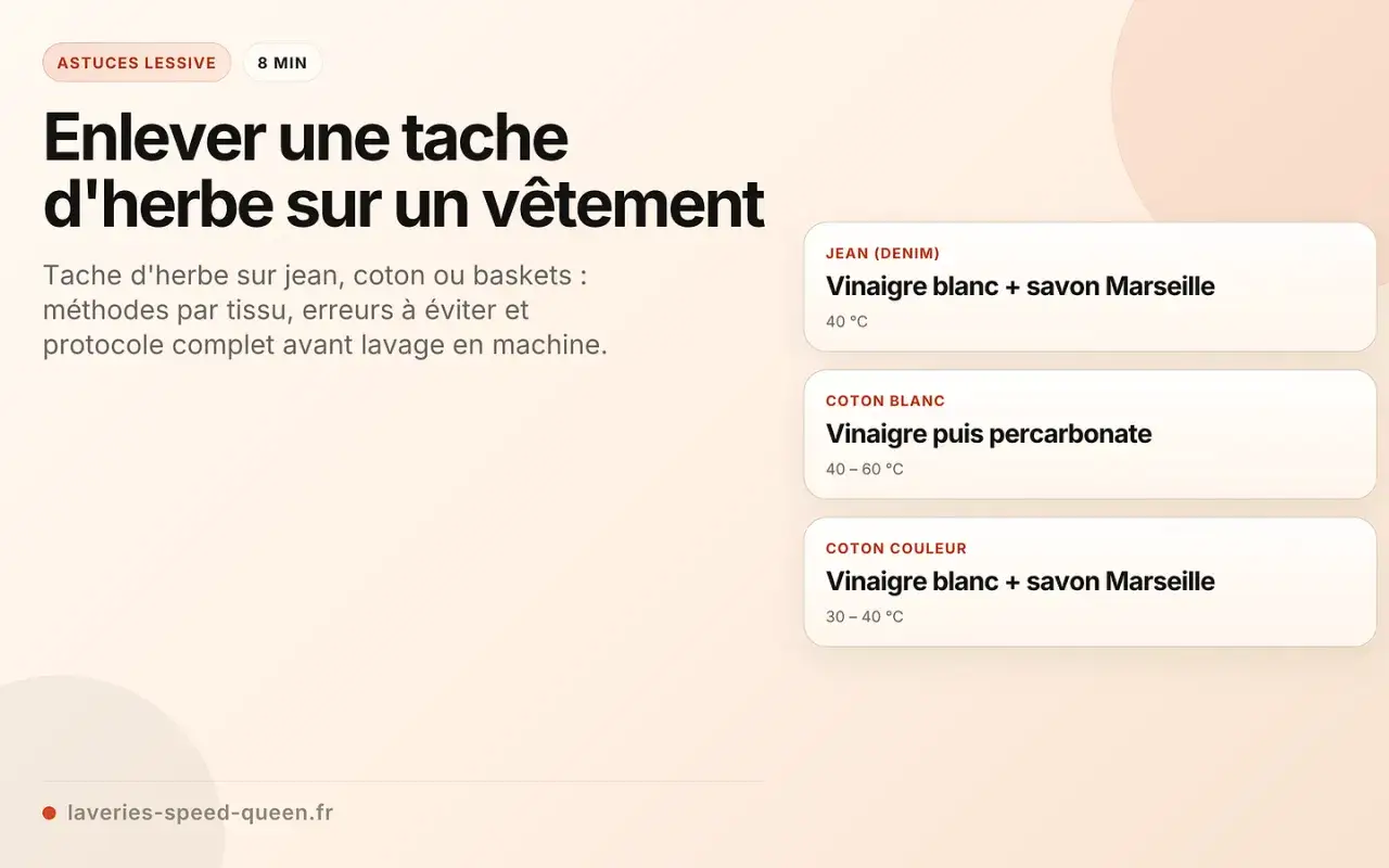 Comment enlever l'herbe sur un jean : astuces pour jean, coton, baskets. Vinaigre blanc et savon de Marseille pour le jean.
